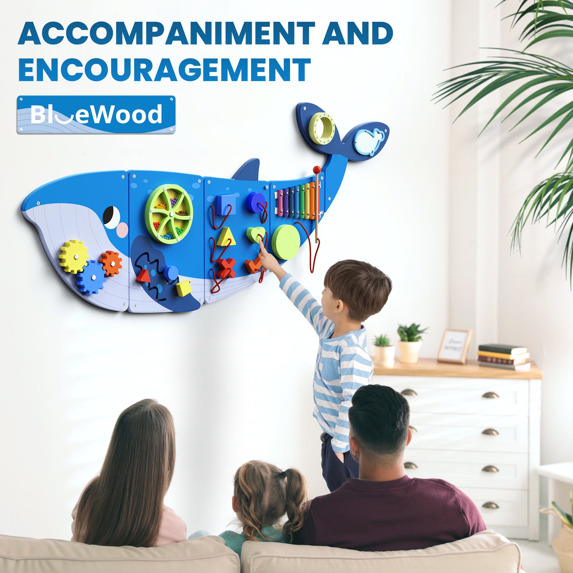Giggle- Tablero de actividades BlueWood® *Ballena azul